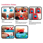 Left + Right Gamepad Rocker Cap Button Cover for Switch(Red)