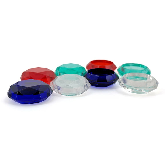 2 PCS Diamond Texture Games Grip Caps for PS5(Clear White)