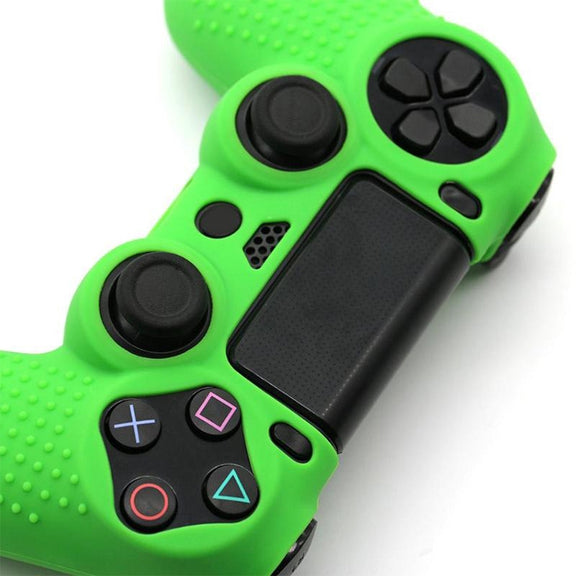 Non-slip Silicone Protective Case for Sony PS4(Black+green)