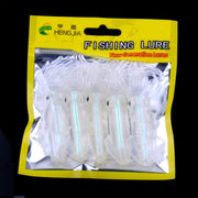 HENGJIA 5PCS Luminous Squids Plastic Soft Baits Artificial Fishing Lures Bionic Fishing Bait, Length: 9 cm