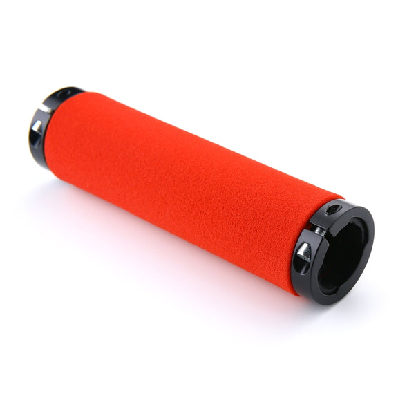 1 Pair AG36 Alloy Lock-Rings + Sponge Bicycle Handlebar Grip (Red)