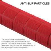 BaseCamp BC-607 1 Pair Bicycle MTB Bike Lock-on Rubber Handlebar Grips (Red)