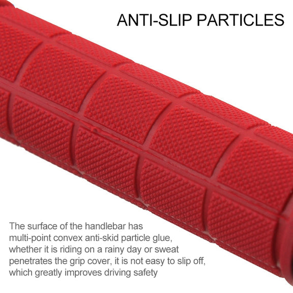 BaseCamp BC-607 1 Pair Bicycle MTB Bike Lock-on Rubber Handlebar Grips (Red)