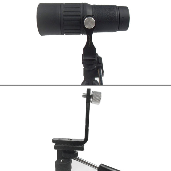 Datyson 5P0008 Telescope Tripod Connector All Metal L-shaped Adapter Adapter Bracket(Black)