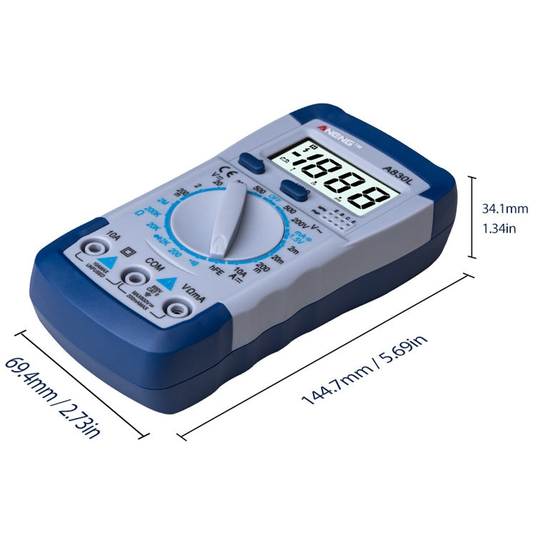 ANENG A830L Handheld Multimeter Household Electrical Instrument (Yellow Grey)