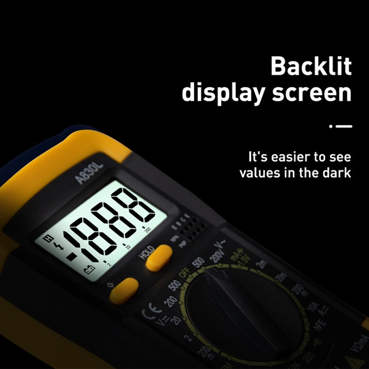 ANENG A830L Handheld Multimeter Household Electrical Instrument (Yellow Grey)