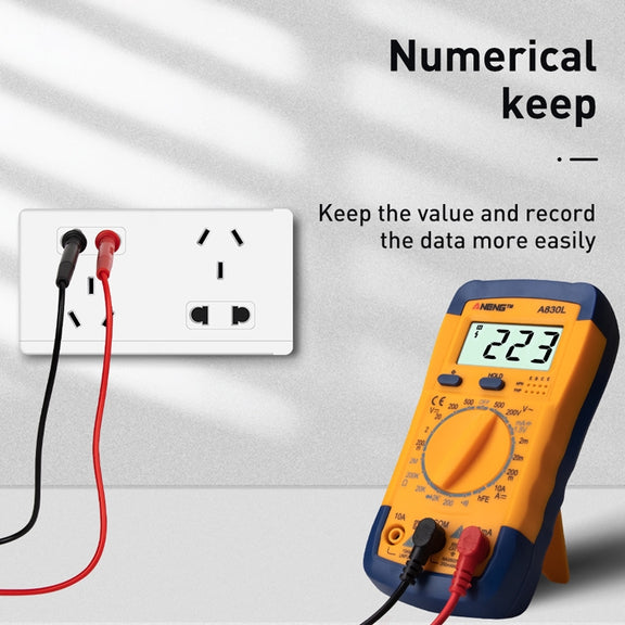 ANENG A830L Handheld Multimeter Household Electrical Instrument (Yellow Grey)
