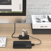 ORICO W5P-U3-30 4-Port USB 3.0 Desktop HUB with 30cm Micro USB Cable Power Supply(Black)