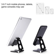 ROOSTAND R2 Aluminum Alloy Mobile Desktop Tablet Bracket Double Folding Lazy Artifact, Size: 6.4x7x9cm(Black)