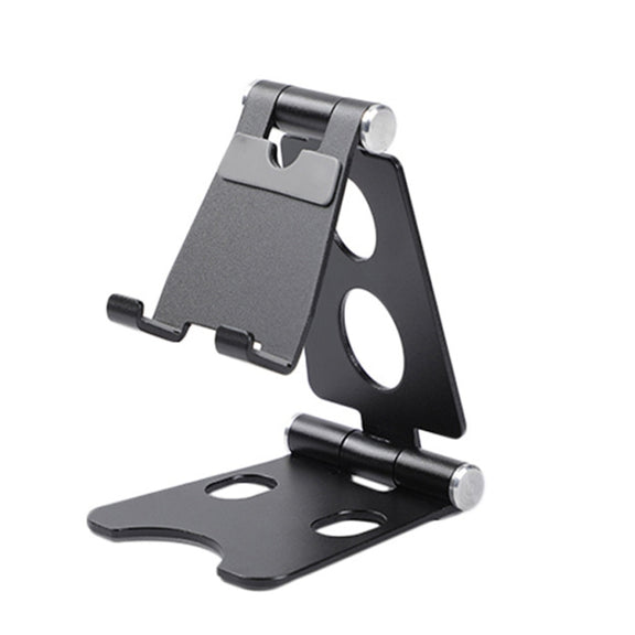 ROOSTAND R2 Aluminum Alloy Mobile Desktop Tablet Bracket Double Folding Lazy Artifact, Size: 6.4x7x9cm(Black)