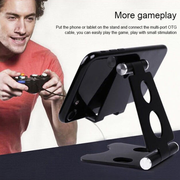 ROOSTAND R2 Aluminum Alloy Mobile Desktop Tablet Bracket Double Folding Lazy Artifact, Size: 6.4x7x9cm(Rose Gold)