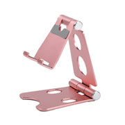 ROOSTAND R2 Aluminum Alloy Mobile Desktop Tablet Bracket Double Folding Lazy Artifact, Size: 6.4x7x9cm(Rose Gold)
