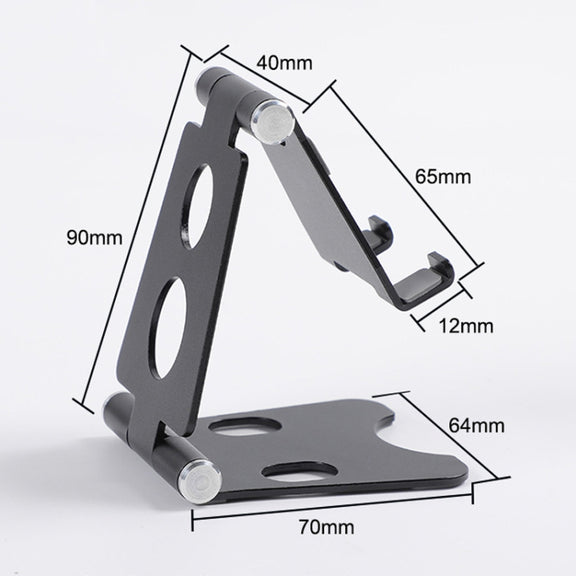 ROOSTAND R2 Aluminum Alloy Mobile Desktop Tablet Bracket Double Folding Lazy Artifact, Size: 6.4x7x9cm(Rose Red)
