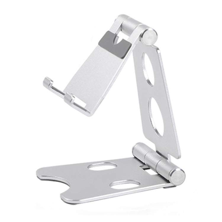 ROOSTAND R2 Aluminum Alloy Mobile Desktop Tablet Bracket Double Folding Lazy Artifact, Size: 6.4x7x9cm(Silver)