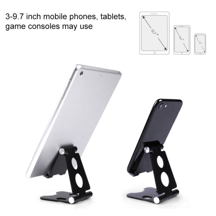 ROOSTAND R2 Aluminum Alloy Mobile Desktop Tablet Bracket Double Folding Lazy Artifact, Size: 6.4x7x9cm(Silver)