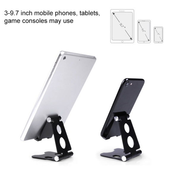 ROOSTAND R2 Aluminum Alloy Mobile Desktop Tablet Bracket Double Folding Lazy Artifact, Size: 6.4x7x9cm(Silver)