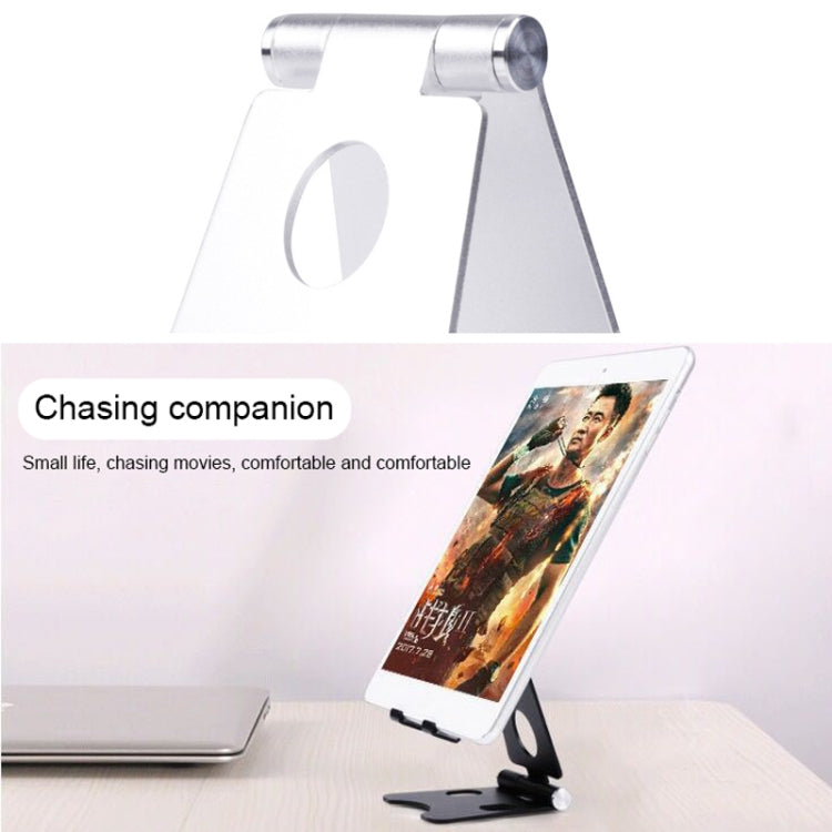 ROOSTAND R2 Aluminum Alloy Mobile Desktop Tablet Bracket Double Folding Lazy Artifact, Size: 6.4x7x9cm(Silver)