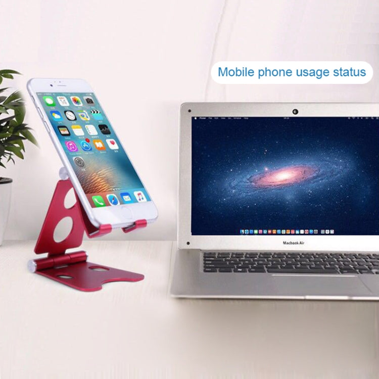 ROOSTAND R2 Aluminum Alloy Mobile Desktop Tablet Bracket Double Folding Lazy Artifact, Size: 6.4x7x9cm(Silver)