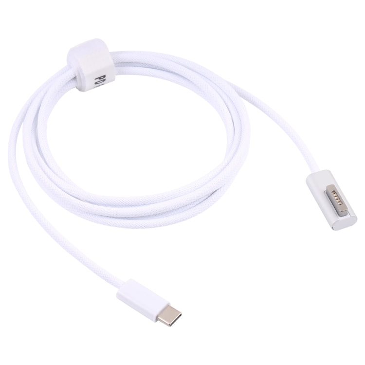 45W / 60W / 65W / 85W 5 Pin MagSafe 2 (T-Shaped) to USB-C / Type-C PD Charging Cable(White)