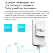 VONETS VAP11AC 5G / 2.4G Mini Wireless Bridge with Fan Version 300Mbps + 900Mbps WiFi Repeater, Support Video Surveillance & Control(White)
