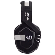 SADES AH-38 3.5mm Plug Wire-controlled E-sports Gaming Headset with Retractable Microphone, Cable Length: 2m(Black Silver)