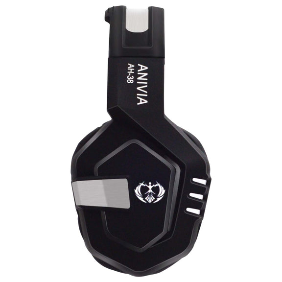 SADES AH-38 3.5mm Plug Wire-controlled E-sports Gaming Headset with Retractable Microphone, Cable Length: 2m(Black Silver)