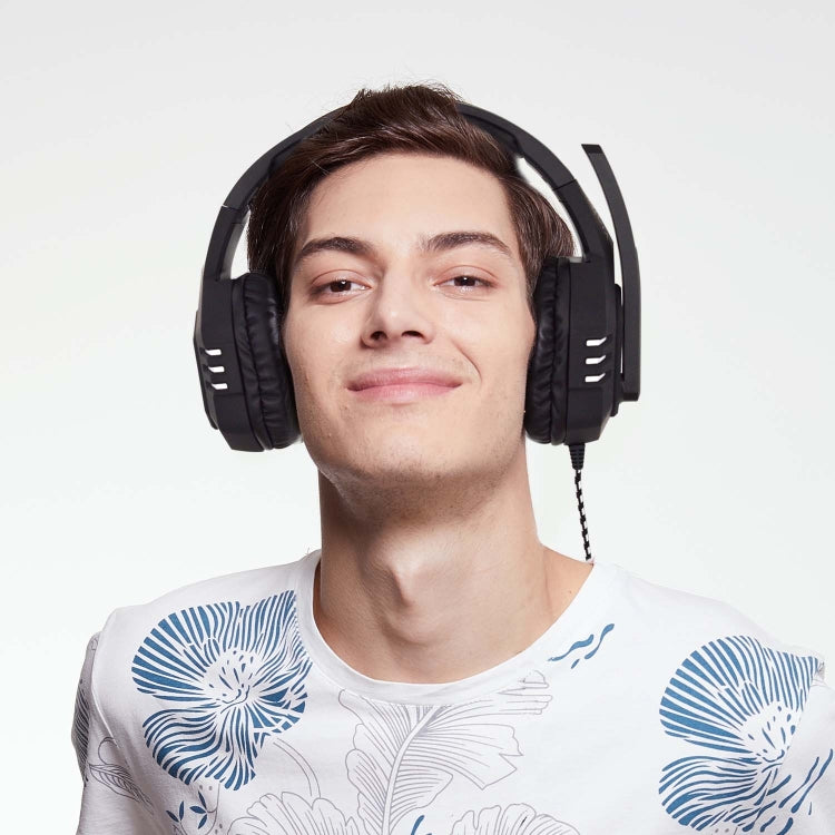 SADES AH-38 3.5mm Plug Wire-controlled E-sports Gaming Headset with Retractable Microphone, Cable Length: 2m(Black Silver)