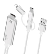Onten OTN-7537A 3 in 1 1080P Mobile HD Screen Player Adapter Cable(Silver)