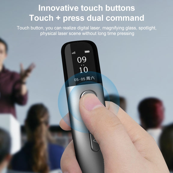 ASiNG A9 32GB Green Light Multifunctional PPT Touch Laser Page Turning Pen Wireless Presenter (Grey)