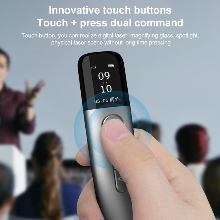 ASiNG A9 32GB Green Light Multifunctional PPT Touch Laser Page Turning Pen Wireless Presenter (Grey)