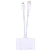 NK-103Pro 3 in 1 8 Pin + USB-C / Type-C Male to USB + TF / SD Card Reader