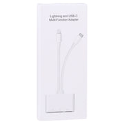 NK-103Pro 3 in 1 8 Pin + USB-C / Type-C Male to USB + TF / SD Card Reader