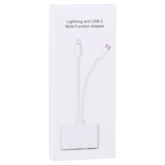 NK-103Pro 3 in 1 8 Pin + USB-C / Type-C Male to USB + TF / SD Card Reader
