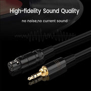 ZS0225 Headphone Audio Cable for AKG Q701 / Pioneer HDJ-2000 (Black)
