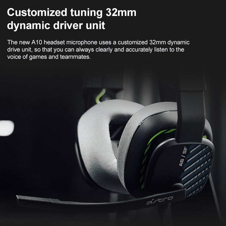 Logitech Astro A10 Gen 2 Wired Headset Over-ear Gaming Headphones (Black)
