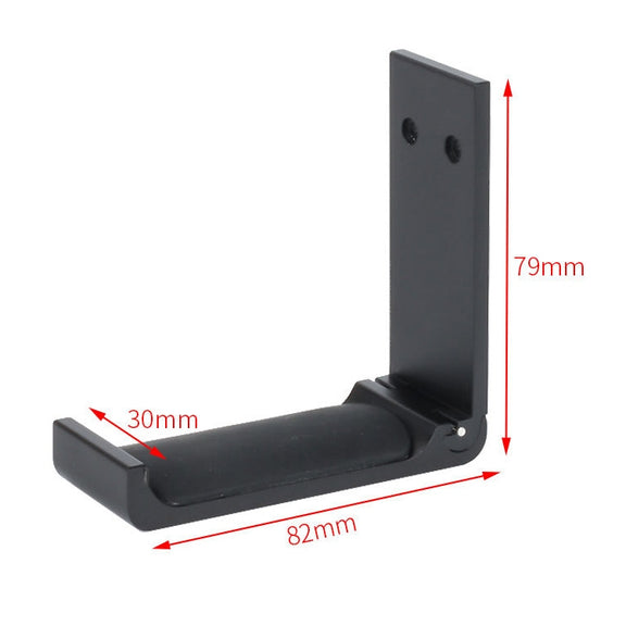 Paste Screw Type Metal Foldable Headset Stand Display Hanger(Black)