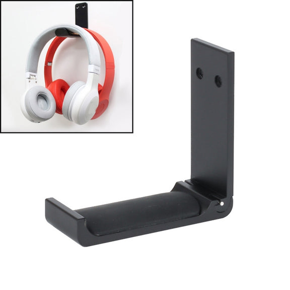 Paste Screw Type Metal Foldable Headset Stand Display Hanger(Black)