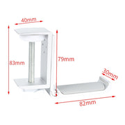 Desktop Lock Clip Type Metal Foldable Headset Stand Display Hanger(Silver)