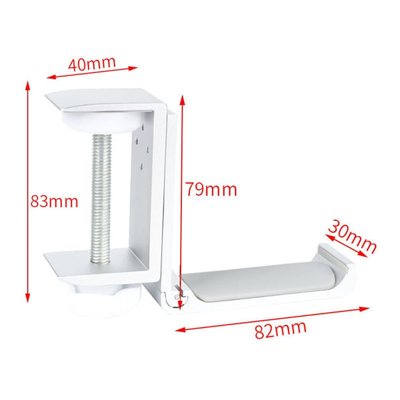 Desktop Lock Clip Type Metal Foldable Headset Stand Display Hanger(Silver)
