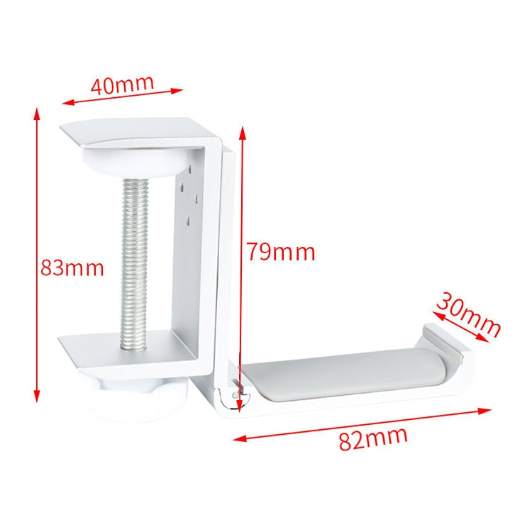 Desktop Lock Clip Type Metal Foldable Headset Stand Display Hanger(Silver)