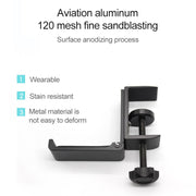 Desktop Lock Clip Type Metal Foldable Headset Stand Display Hanger(Silver)