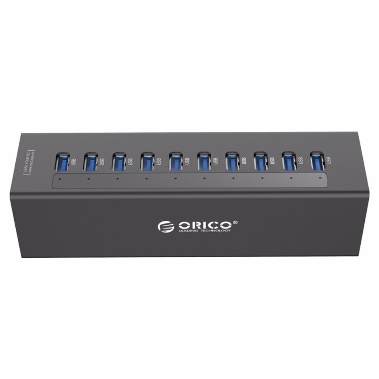 ORICO A3H10 Aluminum High Speed 10 Ports USB 3.0 HUB with Power Adapter for Laptops(Black)