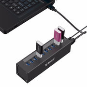 ORICO A3H10 Aluminum High Speed 10 Ports USB 3.0 HUB with Power Adapter for Laptops(Black)