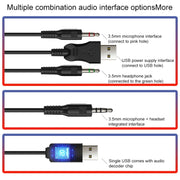 YINDIAO Q3 USB Wired E-sports Gaming Headset with Mic & RGB Light, Cable Length: 1.67m (Black)