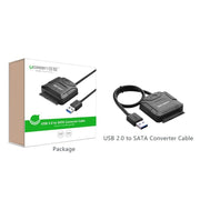 UGREEN USB 3.0 to SATA Adapter Cable Converter for 2.5 / 3.5 inch Hard Drive Disk HDD and SSD, Support UASP SATA 3.0(Black)