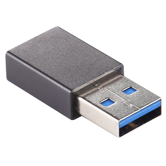 USB 3.0 Male to Type-C / USB-C Female Aluminium Alloy Adapter (Black)