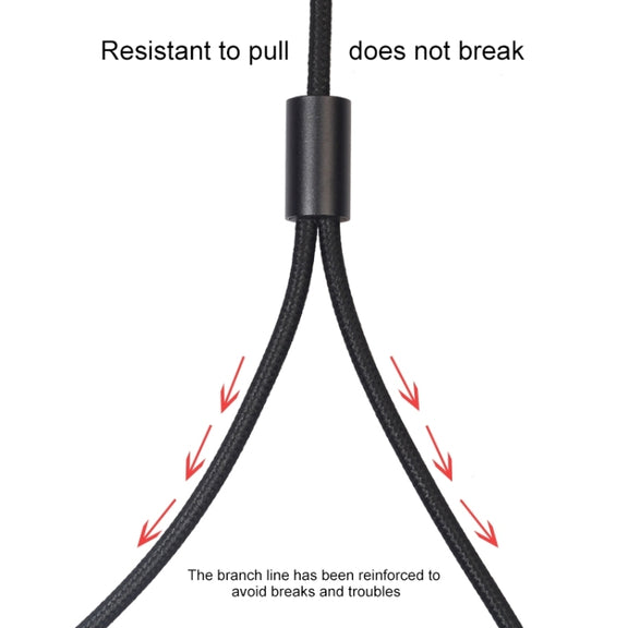 REXLIS 3635 3.5mm Male to Dual RCA Gold-plated Plug Black Cotton Braided Audio Cable for RCA Input Interface Active Speaker, Length: 1m