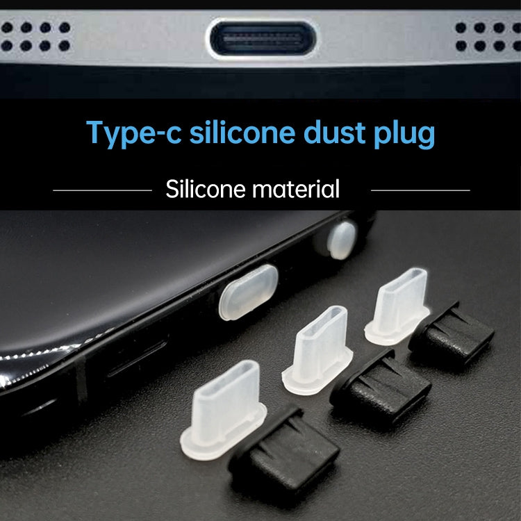20 PCS Silicone Anti-Dust Plugs for USB-C / Type-C Port(Black)