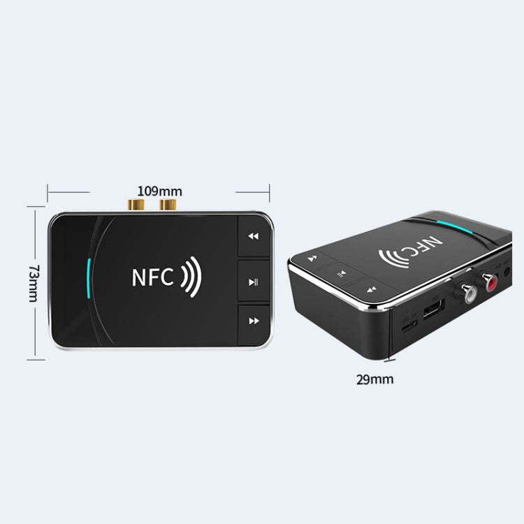 N100 NFC Desktop Bluetooth 5.0  Receiver & Transmitter Car Bluetooth Speaker Audio Adapter(Black)