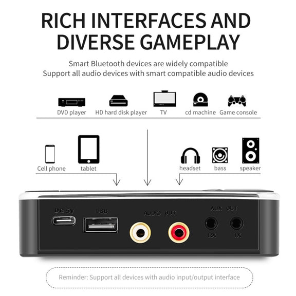 N100 NFC Desktop Bluetooth 5.0  Receiver & Transmitter Car Bluetooth Speaker Audio Adapter(Black)